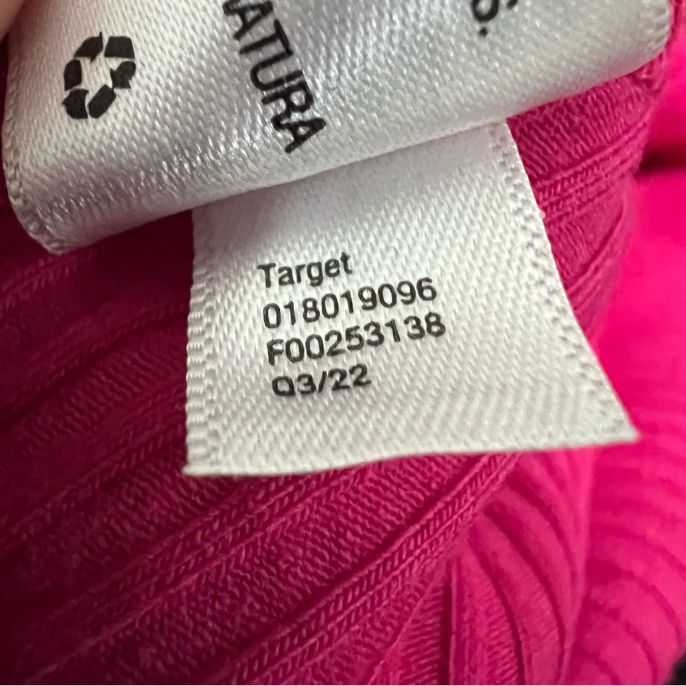 TARGET A NEW DAY Bright Pink Long-Sleeve Ribbed Ruched Adjustable String Shirt S - Picture 15 of 15